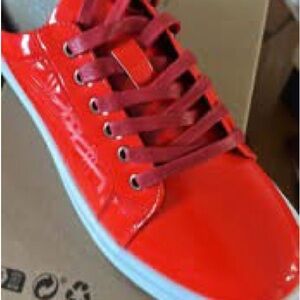 Vibrant Red Athletic Shoes for men or women